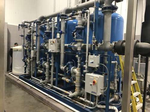 Triplex progressive flow softeners with re-circulation